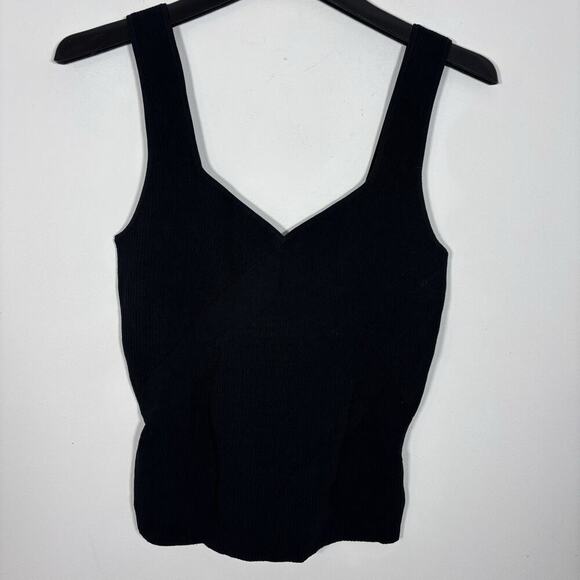 Rag & Bone Asher Tank Top XL Black Ribbed Knit Stretch NWOT VNeck - Picture 7 of 7